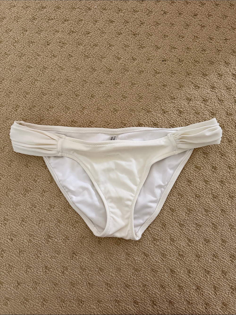 Victoria's Secret Ivory Side-Rouche Bikini Bottoms